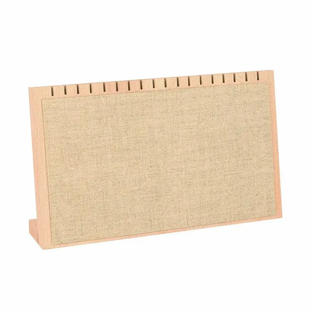 Cadeaux - Présentoir colliers/bracelets hêtre/lin naturel H 18cm - 18 encoches - LAVAL 1878