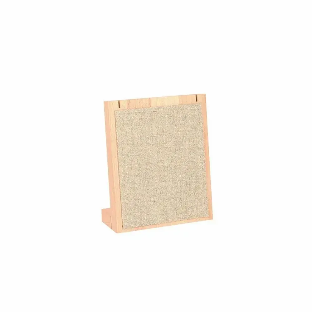 Gifts - Necklace display stand in beech and natural linen, 18cm high - 2 notches - LAVAL 1878