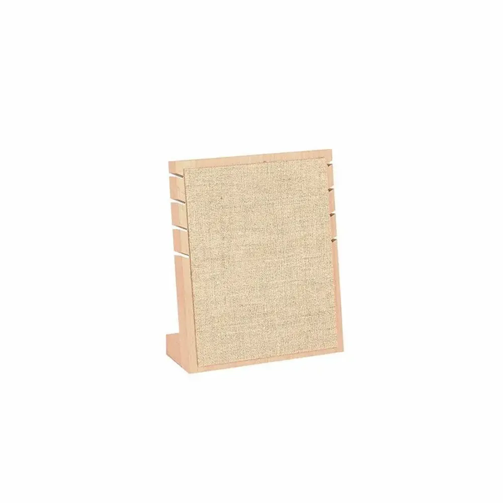 Gifts - Display stand for 4 necklaces with notches in beech and natural linen, H 18cm - LAVAL 1878