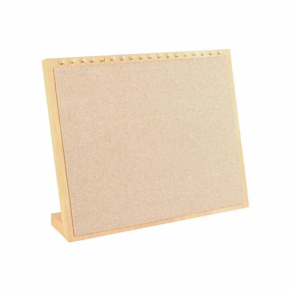 Gifts - Necklace display stand in natural beech/linen, with 18 gold hooks - H 25cm - LAVAL 1878