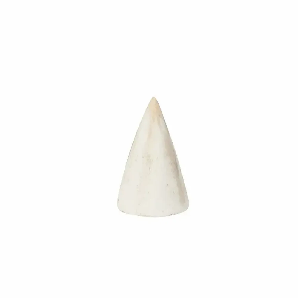 Cadeaux - Porte-bague bois de Jempinis blanc patiné forme de cône ø 3cm - H 5cm - LAVAL 1878