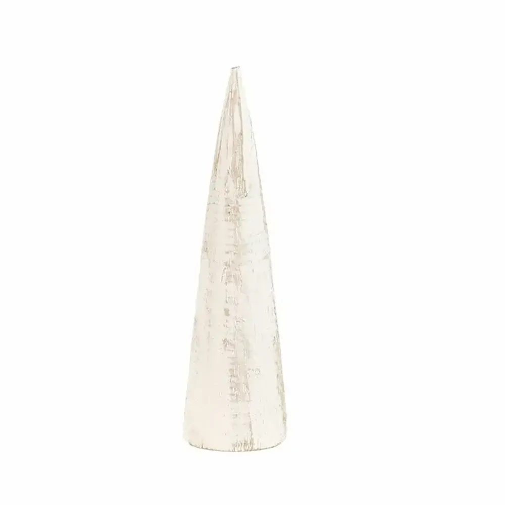 Gifts - White patinated Jempinis wood ring holder, cone shape, ø 3cm - H 10cm - LAVAL 1878