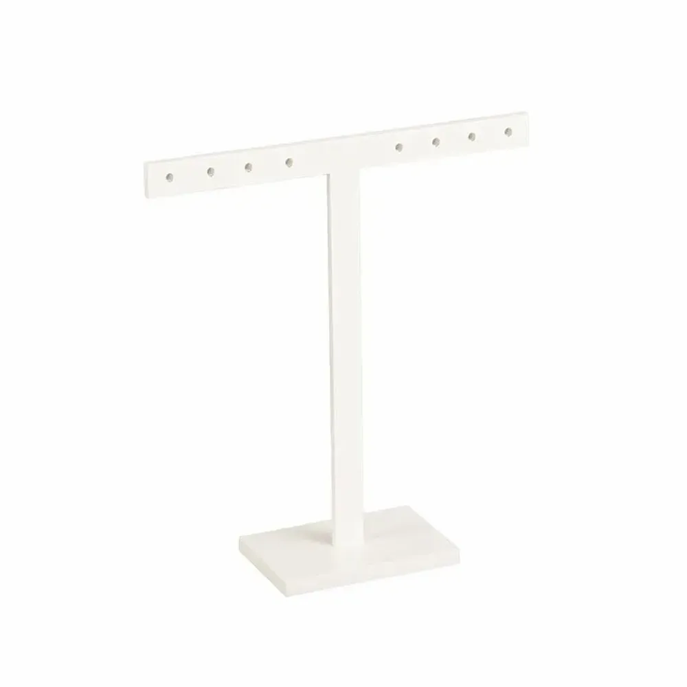 Cadeaux - Présentoir 4 paires de boucles d'oreilles acrylique blanc mat H 16cm - LAVAL 1878