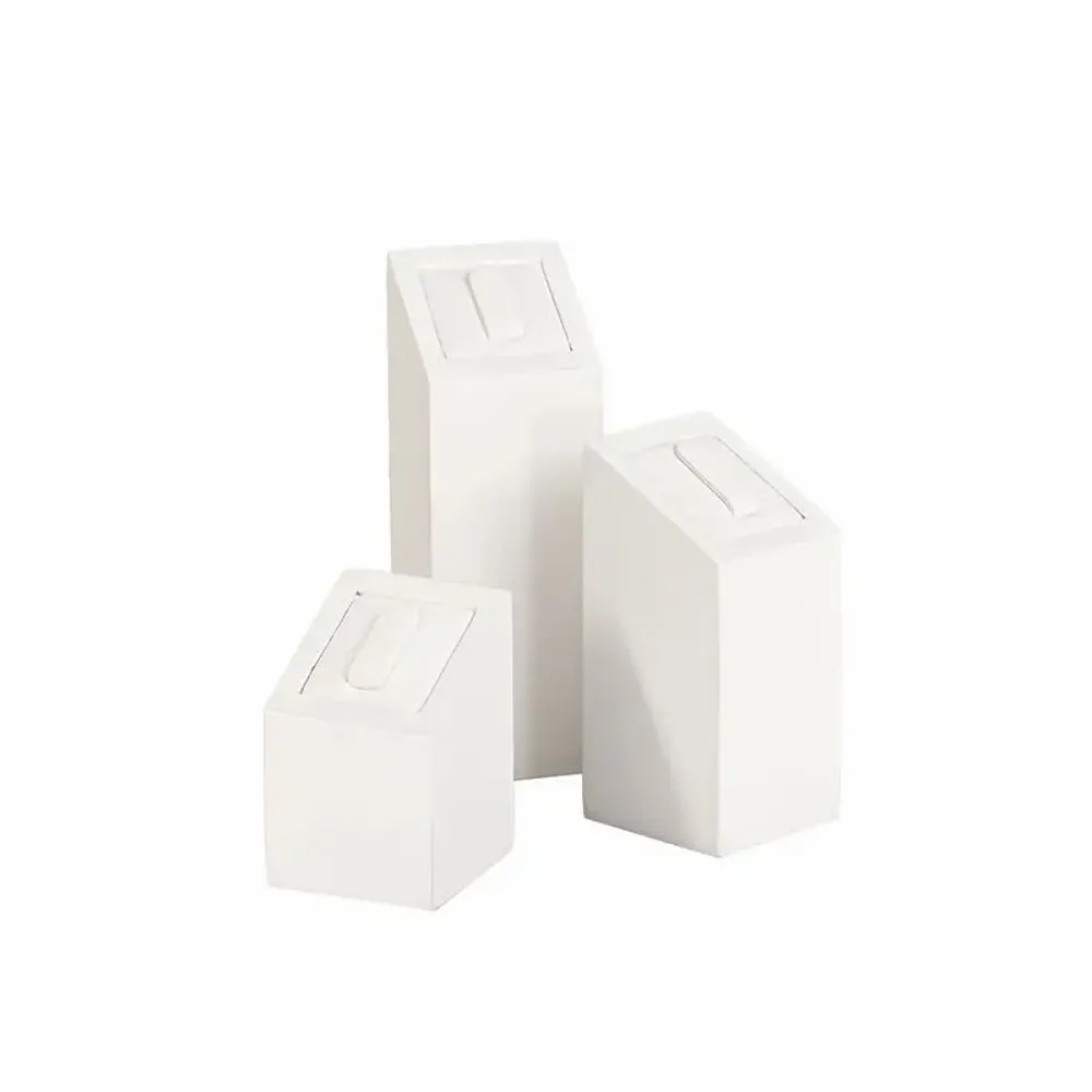 Gifts - Set of 3 wooden (MDF) ring holders, painted matte white, with synthetic tops - LAVAL 1878