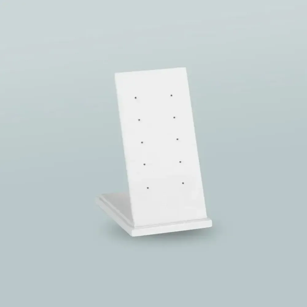 Cadeaux - Présentoir incliné 5 paires de B.O. gainé aspect lisse blanc - LAVAL 1878