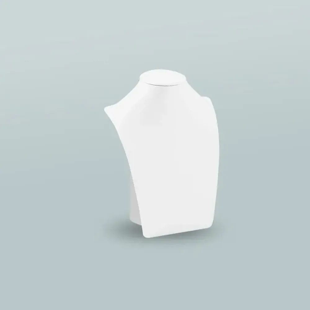Cadeaux - Buste collier gainé synthétique blanc aspect lisse 20cm - LAVAL 1878