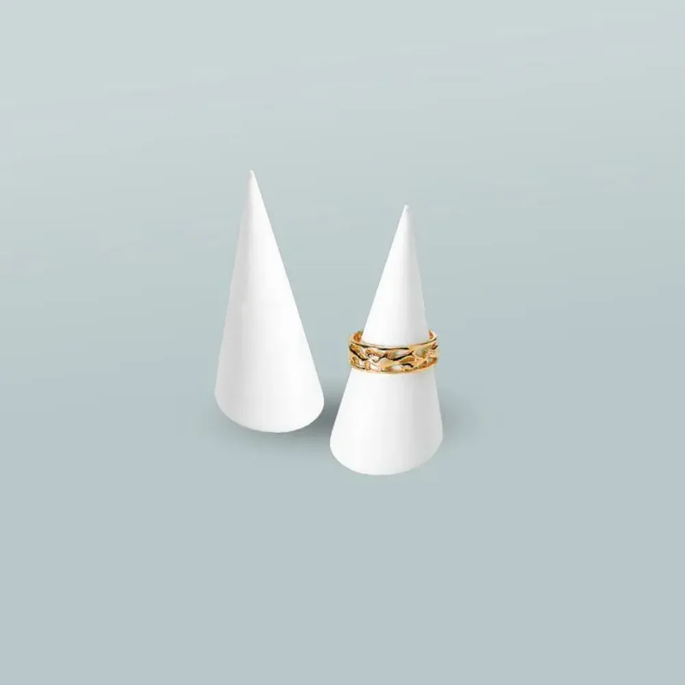 Gifts - Set of 2 cone rings with smooth white synthetic sheath. - LAVAL 1878