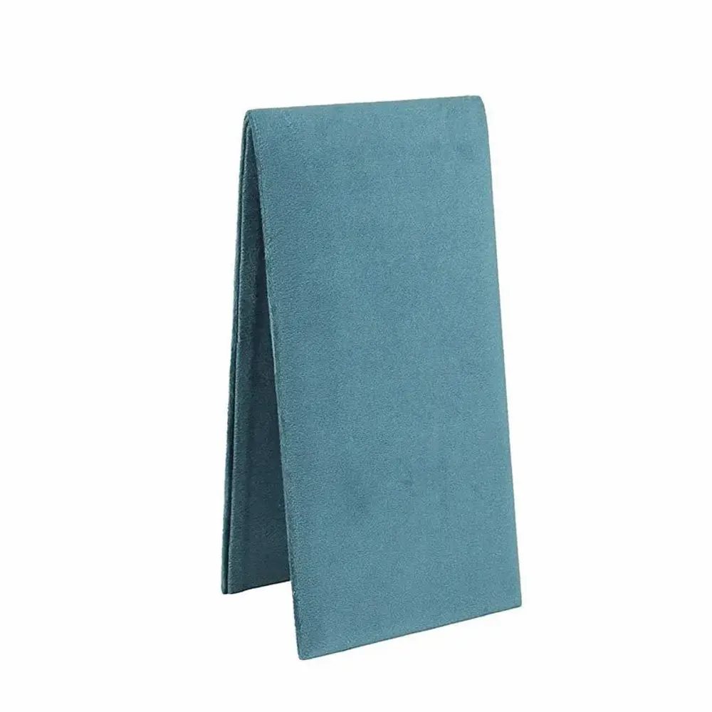 Cadeaux - Présentoir plat colliers/chaînes gainé velours synthétique bleu canard - LAVAL 1878