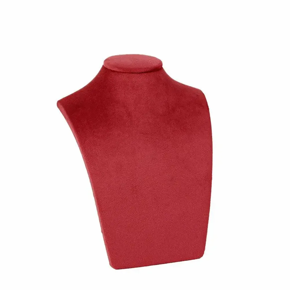 Gifts - Bust with collar covered in old burgundy synthetic velvet - H 20cm - LAVAL 1878