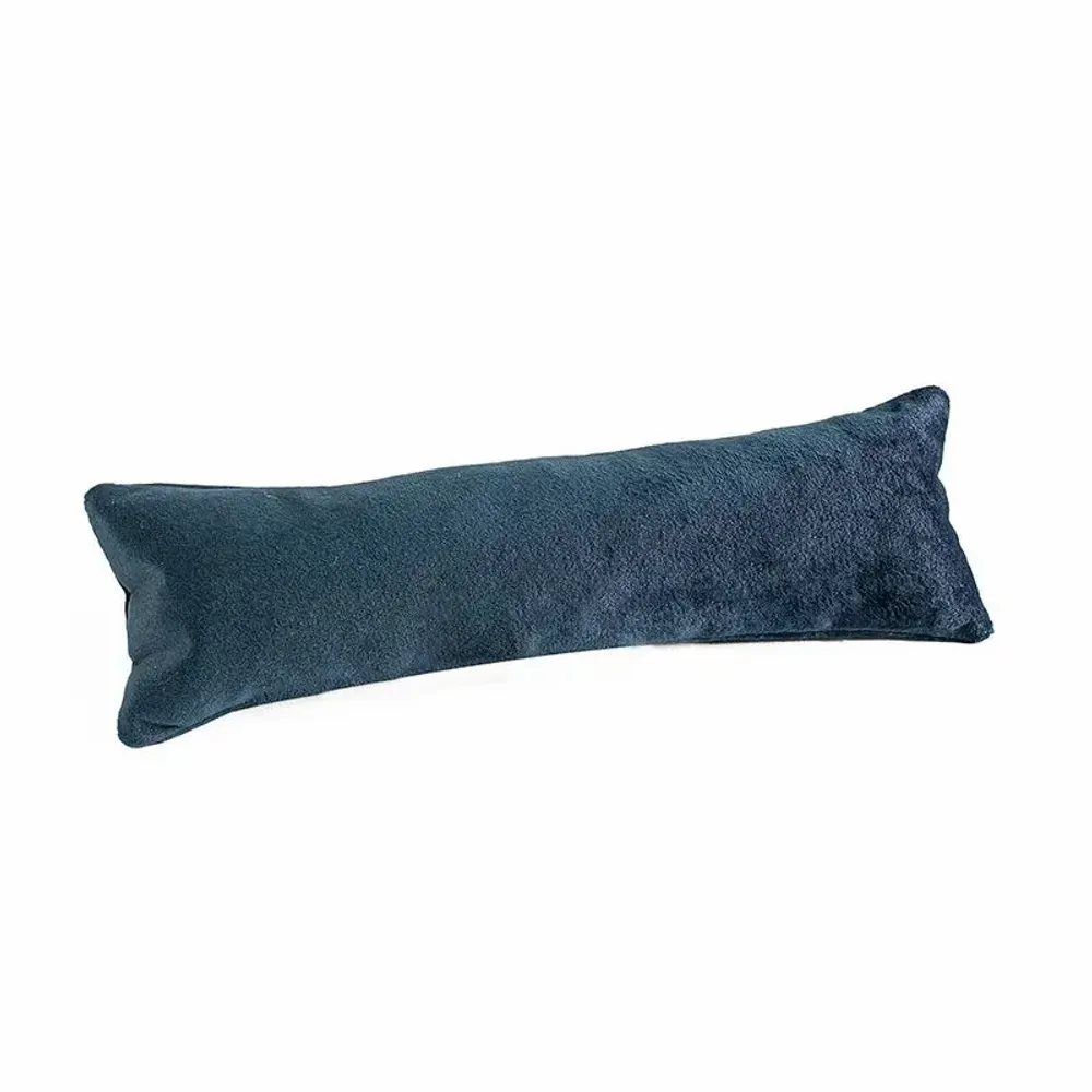 Gifts - Long Prussian blue cushion covered in synthetic velvet, 8 x 25cm - LAVAL 1878