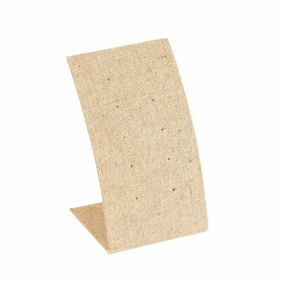 Gifts - Display stand for 5 pairs of earrings, covered in natural linen/cotton fabric - LAVAL 1878