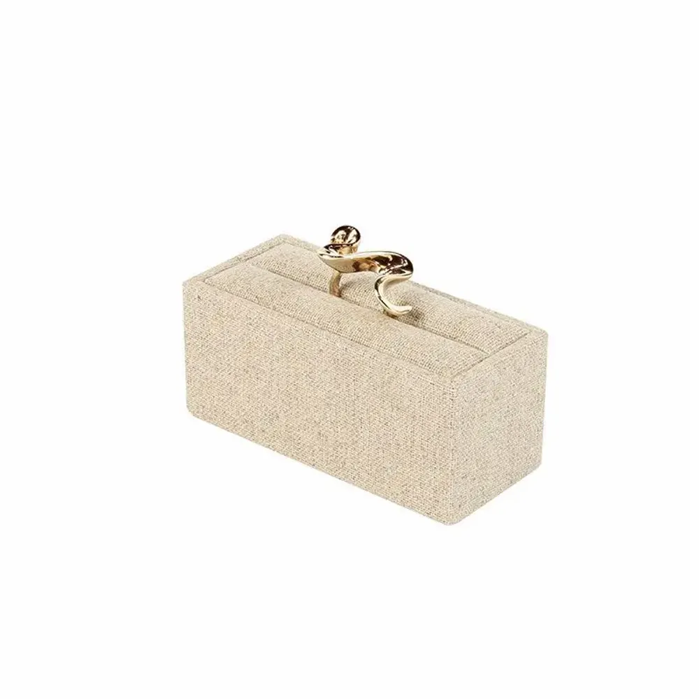 Gifts - Ring display stand for 2 rolls, covered in linen and cotton blend fabric - LAVAL 1878