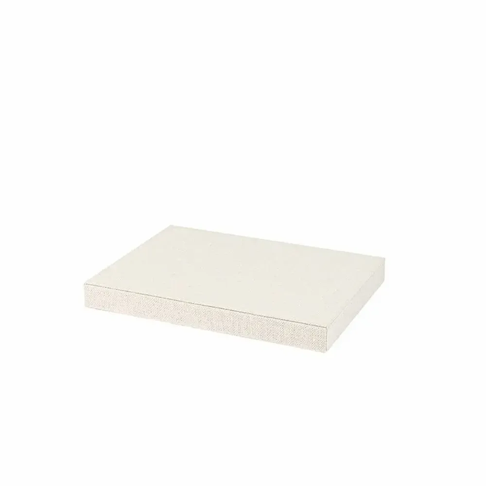 Cadeaux - Plaque de présentation gainé tissu lin/coton blanc 15 x 20 x H 2cm - LAVAL 1878