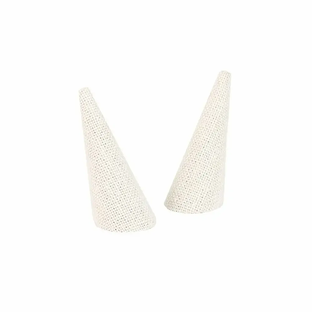 Cadeaux - Cônes bagues gainés en tissu coton et lin blanc (x2) - LAVAL 1878