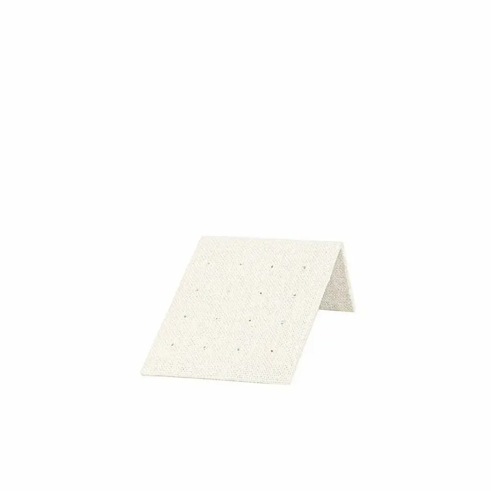 Gifts - Angled display stand for 8 pairs of earrings, covered in white linen/cotton fabric - LAVAL 1878