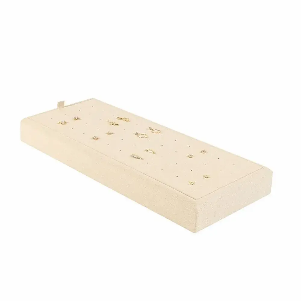 Gifts - Display stand for 24 pairs of microfiber-covered earrings, cream color, 10 x 25cm - LAVAL 1878