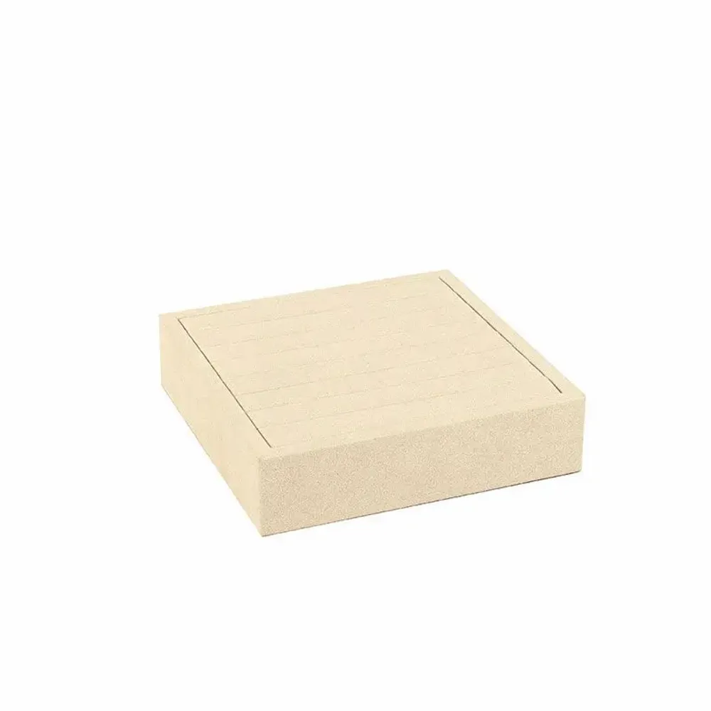 Cadeaux - Plateau bagues gainé aspect suédine crème - LAVAL 1878
