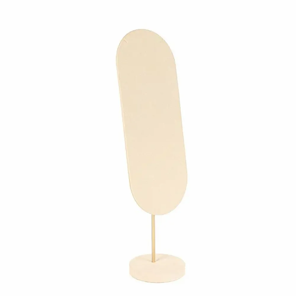 Gifts - Necklace display stand with cream suede-look fabric and matte gold-tone metal, H 43cm - LAVAL 1878