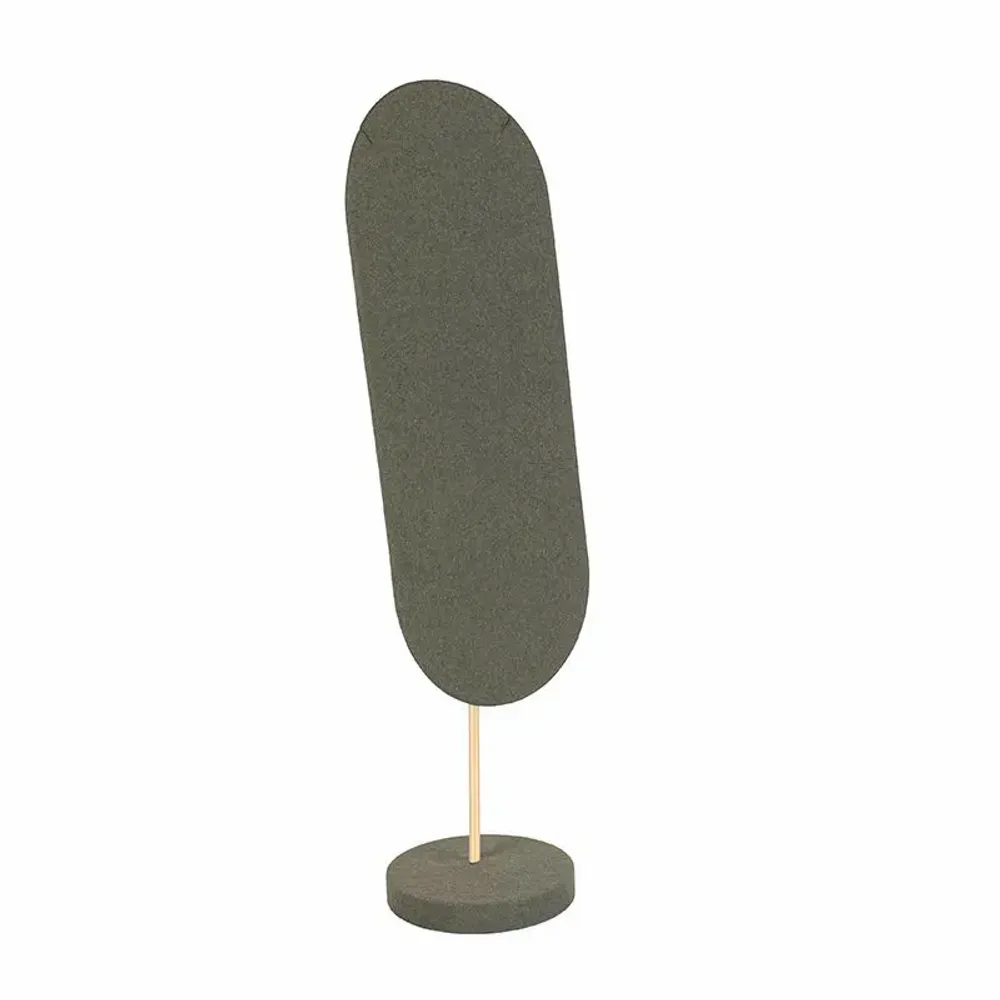 Gifts - Necklace display stand with khaki suede-look fabric and matte gold-tone metal, H 43cm - LAVAL 1878
