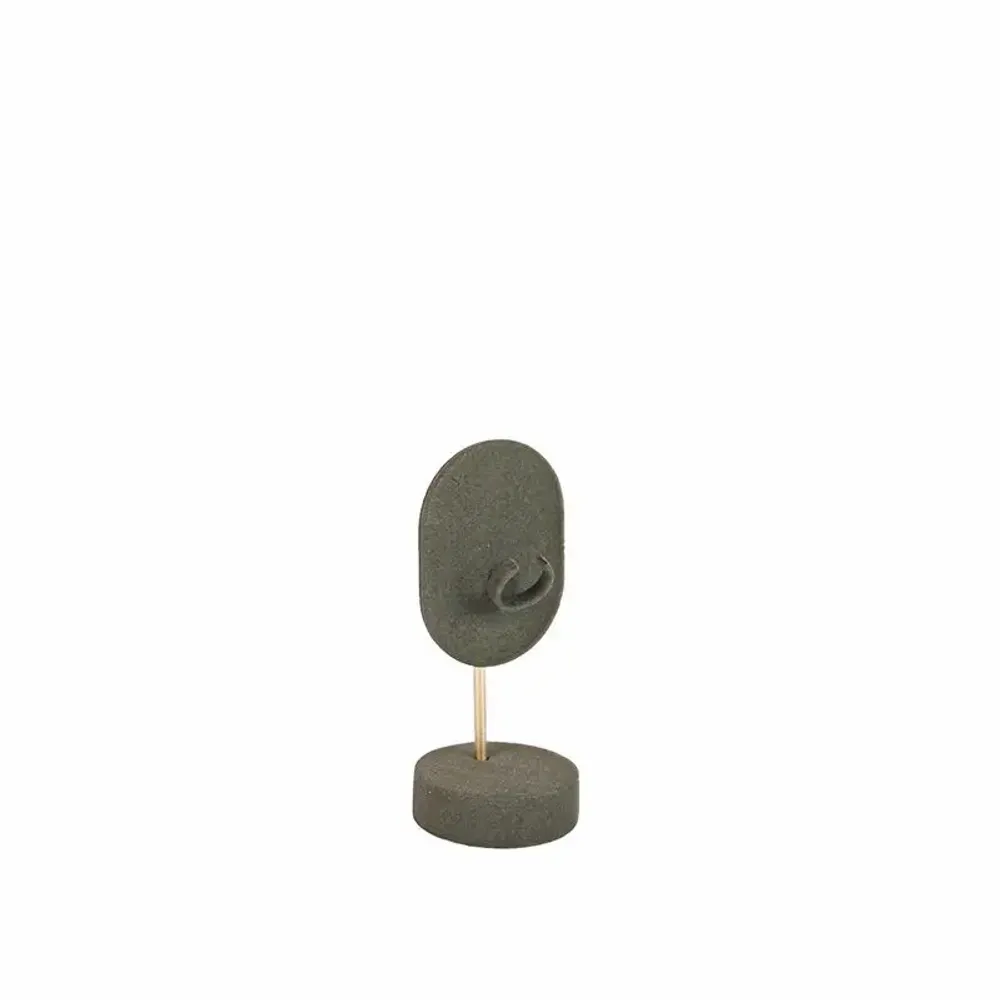 Gifts - Ring display stand covered in khaki suede-look fabric and matte gold-tone metal - LAVAL 1878
