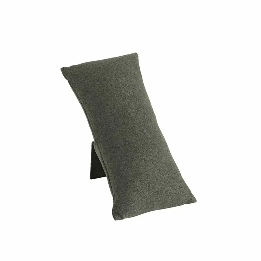 Gifts - Cushion with synthetic-covered foot in khaki suede-like finish - LAVAL 1878