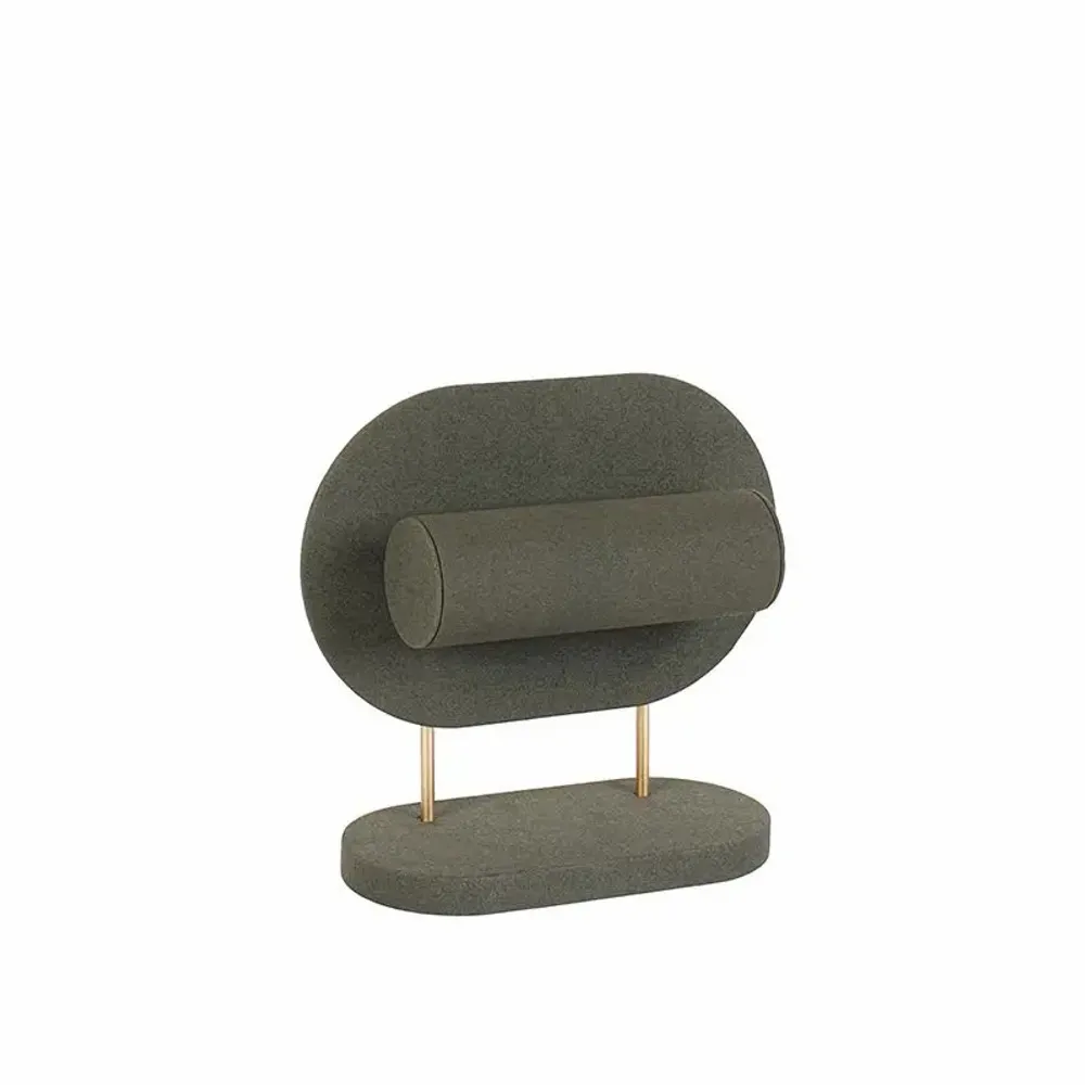 Cadeaux - Présentoir bracelets gainé aspect suédine kaki et métal doré mat - LAVAL 1878