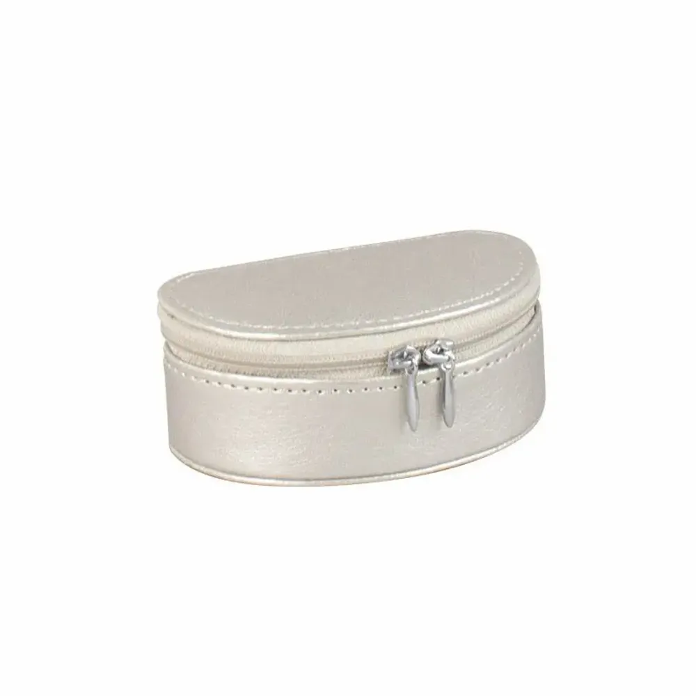 Cadeaux - Petit coffre bijoux synthétique aspect cuir de bovin grainé argenté - LAVAL 1878