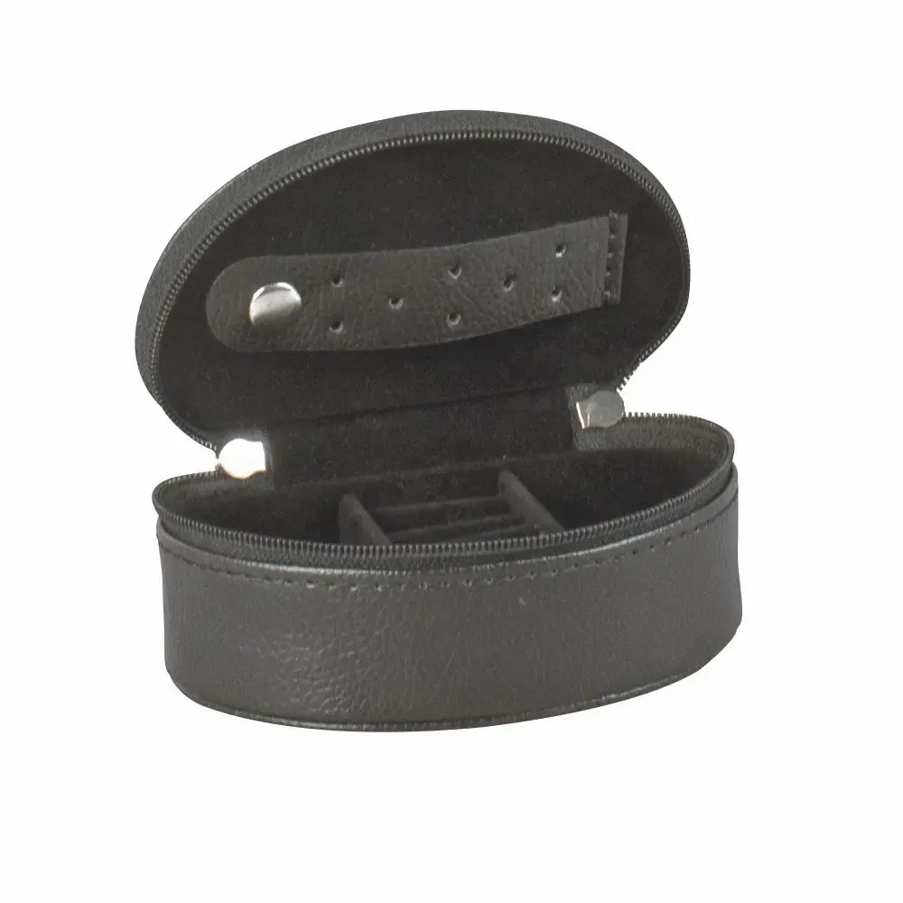 Gifts - Small jewelry box covered in synthetic material with a grained cowhide look, black - LAVAL 1878