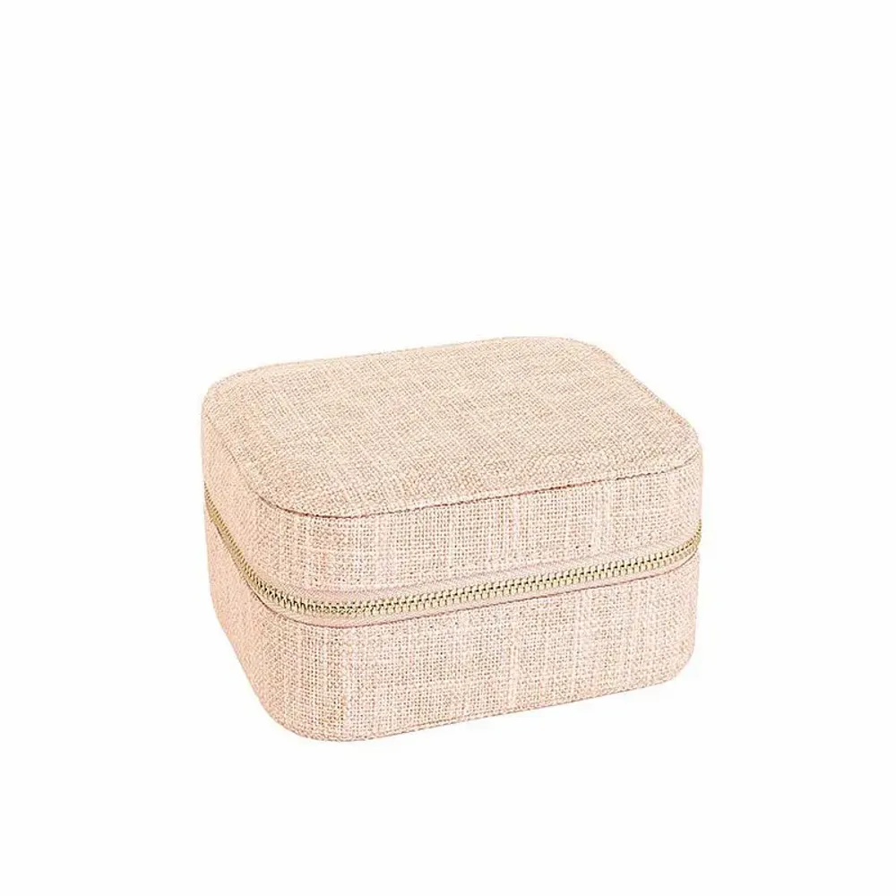 Gifts - Rectangular jewelry box with pink linen-look synthetic cushion - LAVAL 1878