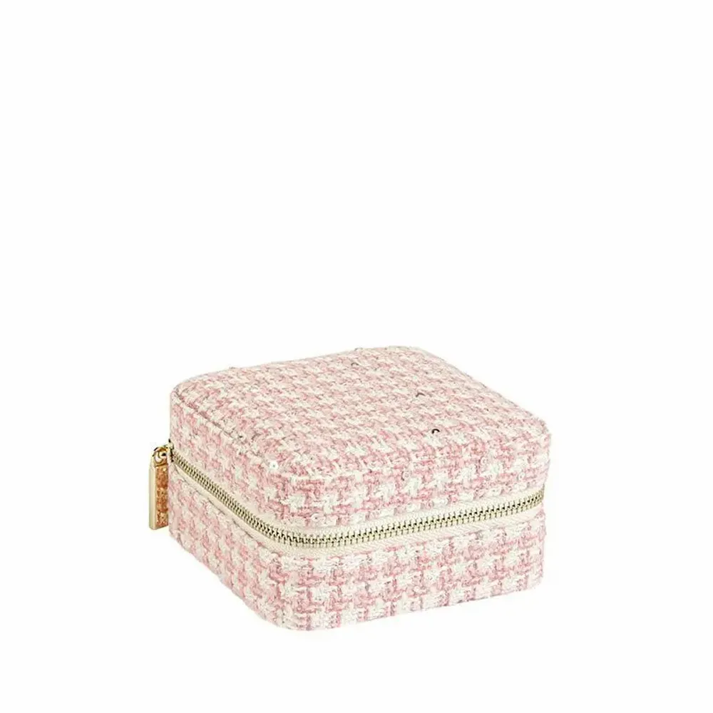 Gifts - Square jewelry box with pink synthetic tweed pattern - LAVAL 1878
