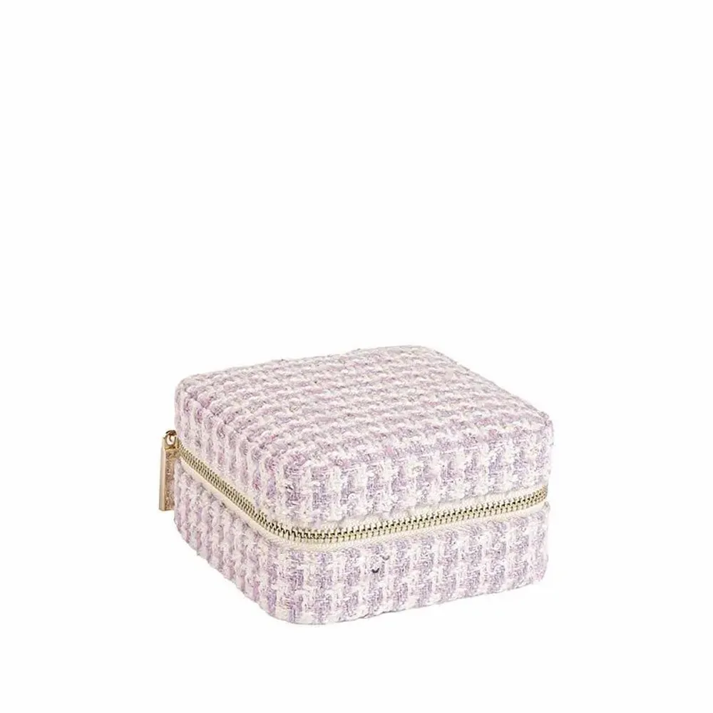 Gifts - Square jewelry box with purple synthetic tweed pattern - LAVAL 1878