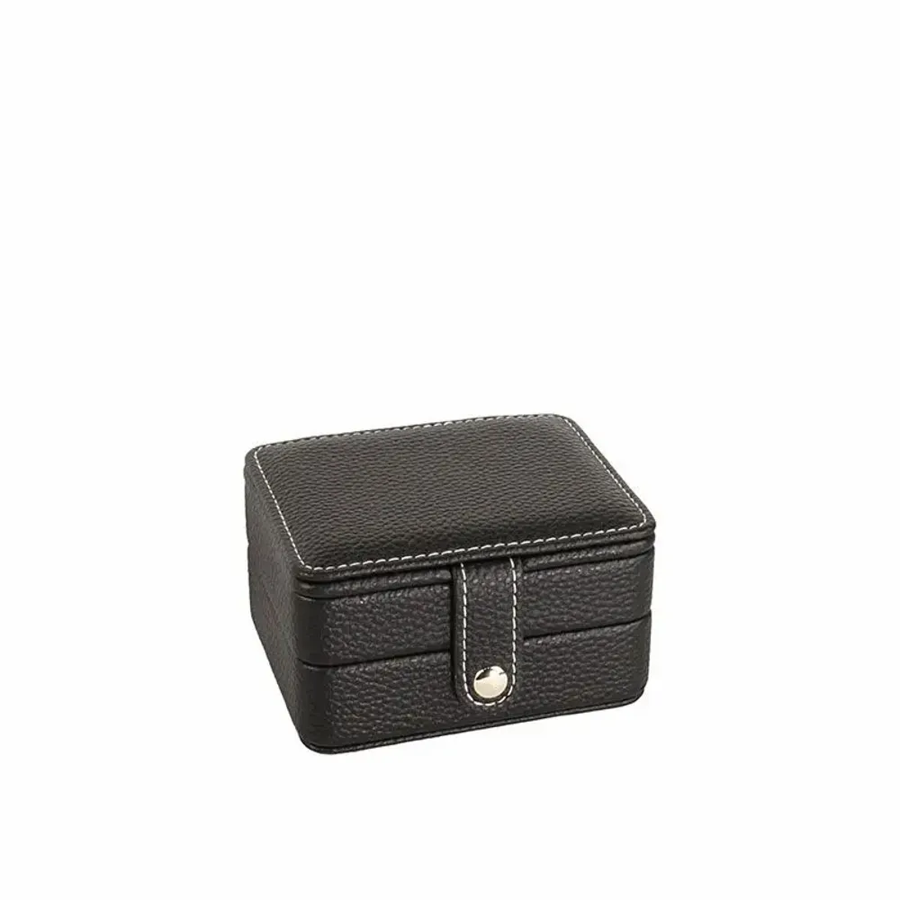 Cadeaux - Coffre à bijoux aspect cuir de bovin grainé noir - LAVAL 1878