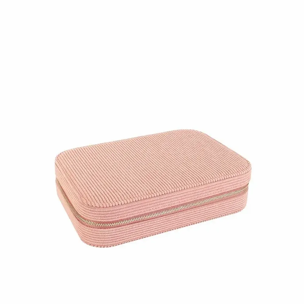 Gifts - Rectangular jewelry box covered in pink corduroy-look fabric - LAVAL 1878