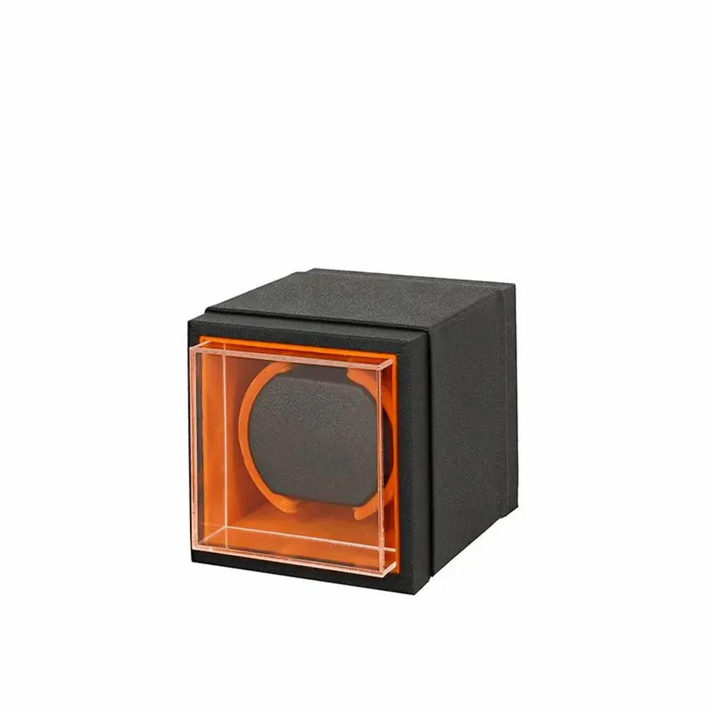 Gifts - Automatic watch winder in black and orange leather - LAVAL 1878