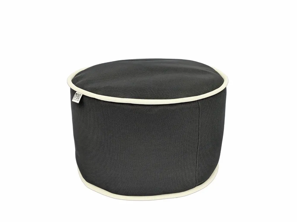 Ottomans - MOJO Outdoor Pouf - Anthracite/White - MOJO BORN TO CHILL