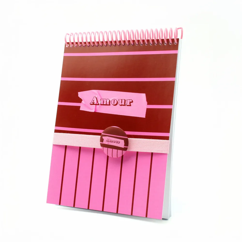Papeterie - Carnet A5 « Amour » au design pop, fabriqué en France - MAUVAISES GRAINES