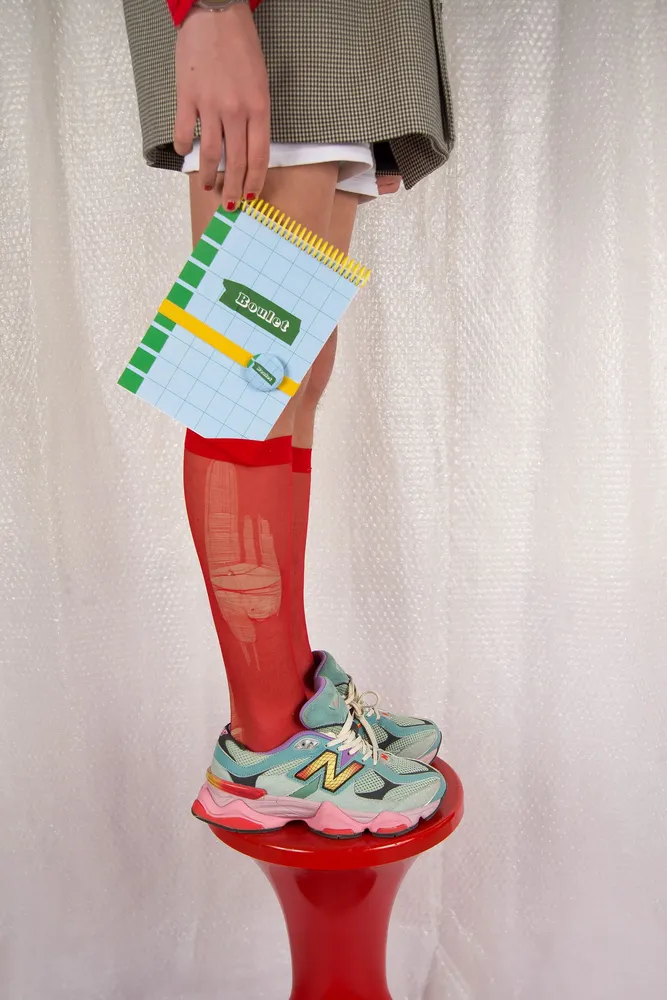 Stationery - " "BOULET "” notebook - Made in France - A5 + Elastic + Badge - MAUVAISES GRAINES