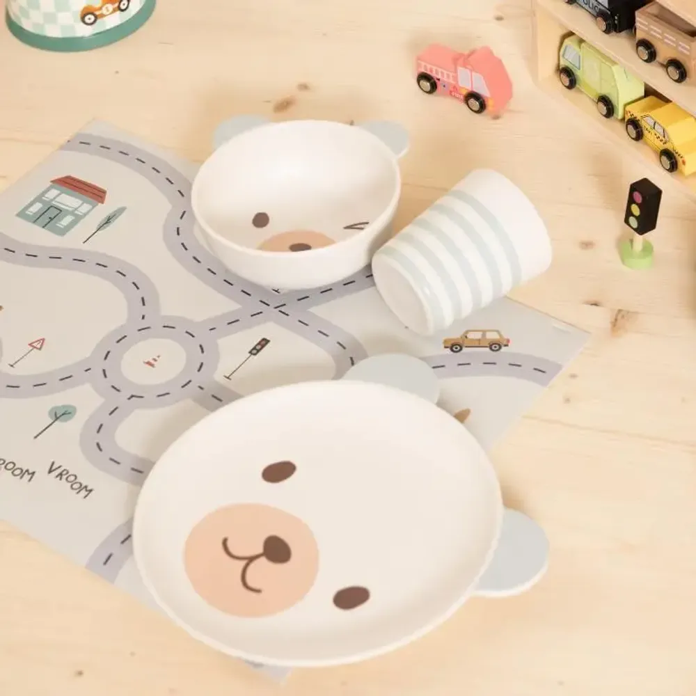 Children's mealtime - 3P TEDDY BEAR LUNCH BOX - AMADEUS LES PETITS