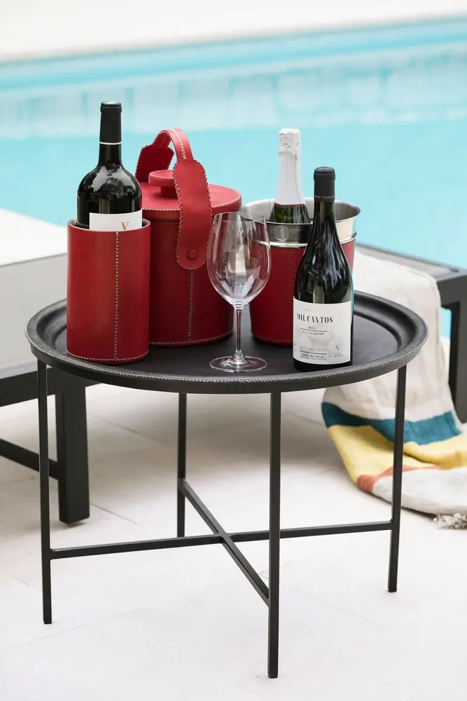 Aménagements pour bureau - Table ronde en cuir - SOL & LUNA