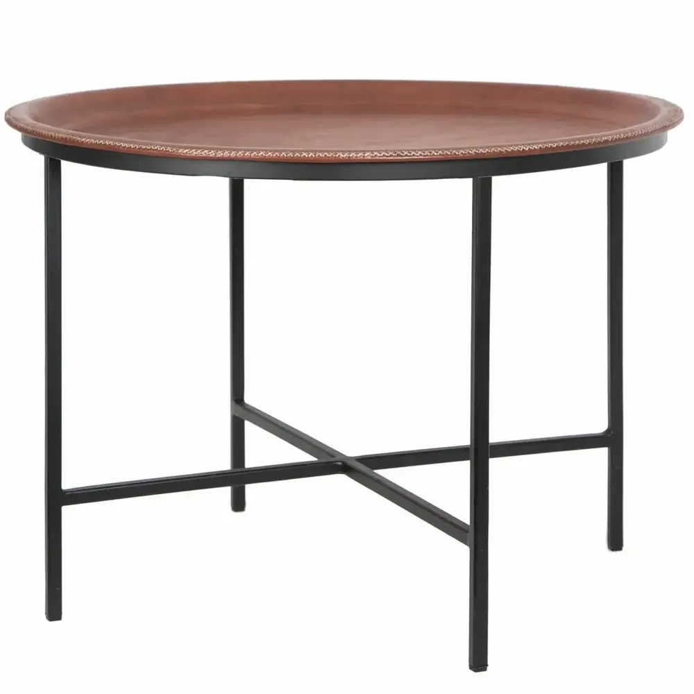 Aménagements pour bureau - Table ronde en cuir - SOL & LUNA