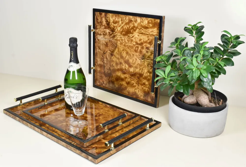 Trays - Handle Tray,\” Chips\” Collection & Red and Gold Collection - PACIFIC CONNECTIONS