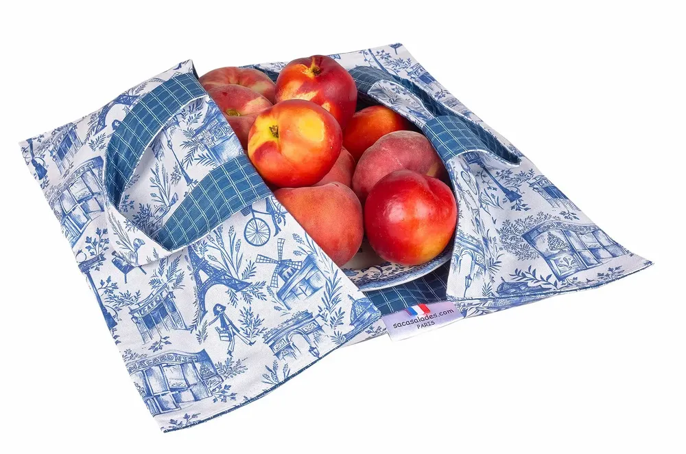 Tissus pour extérieurs - SAC A PLATS REVERSIBLE - SACASALADES BY ARMINE