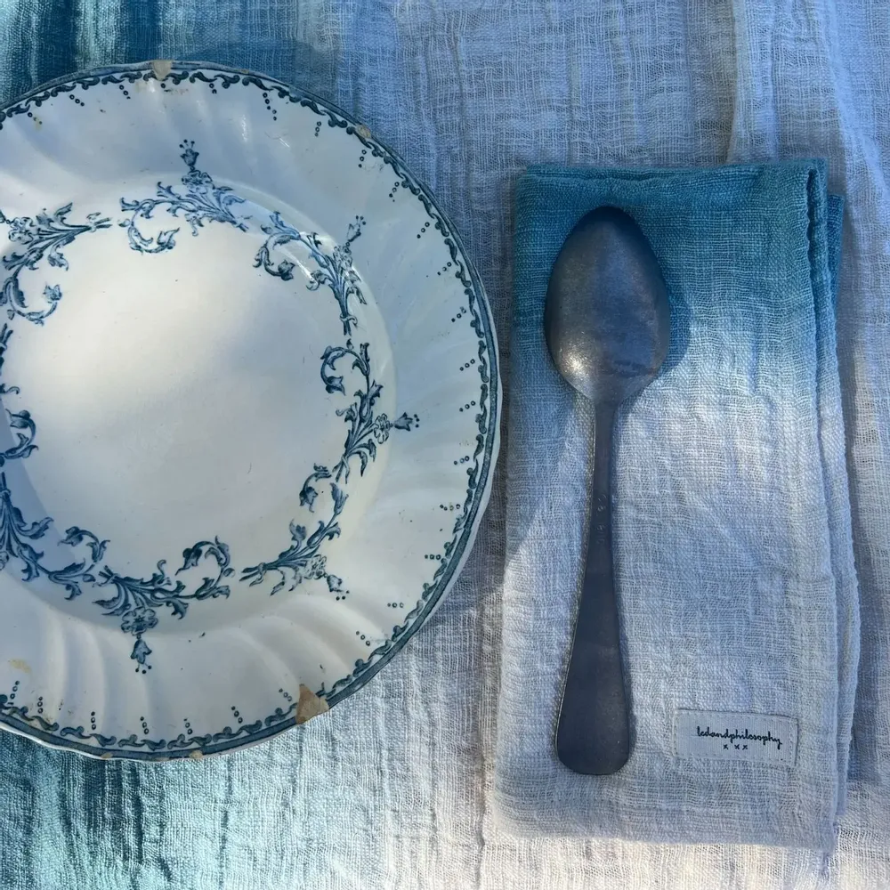 Napkins - Pair of Dip & Dye TATIN cotton napkins 45x45 cm - BED AND PHILOSOPHY