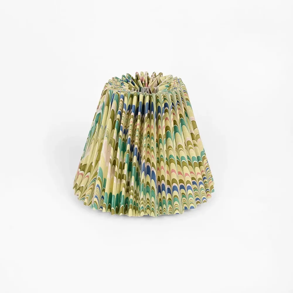 Decorative objects - MARBLED SMALL PLEATED LAMPSHADE - MOSS MOUNTAIN - CRAFT BOAT