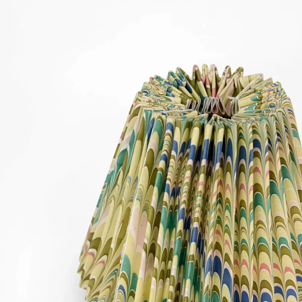 Decorative objects - MARBLED SMALL PLEATED LAMPSHADE - MOSS MOUNTAIN - CRAFT BOAT