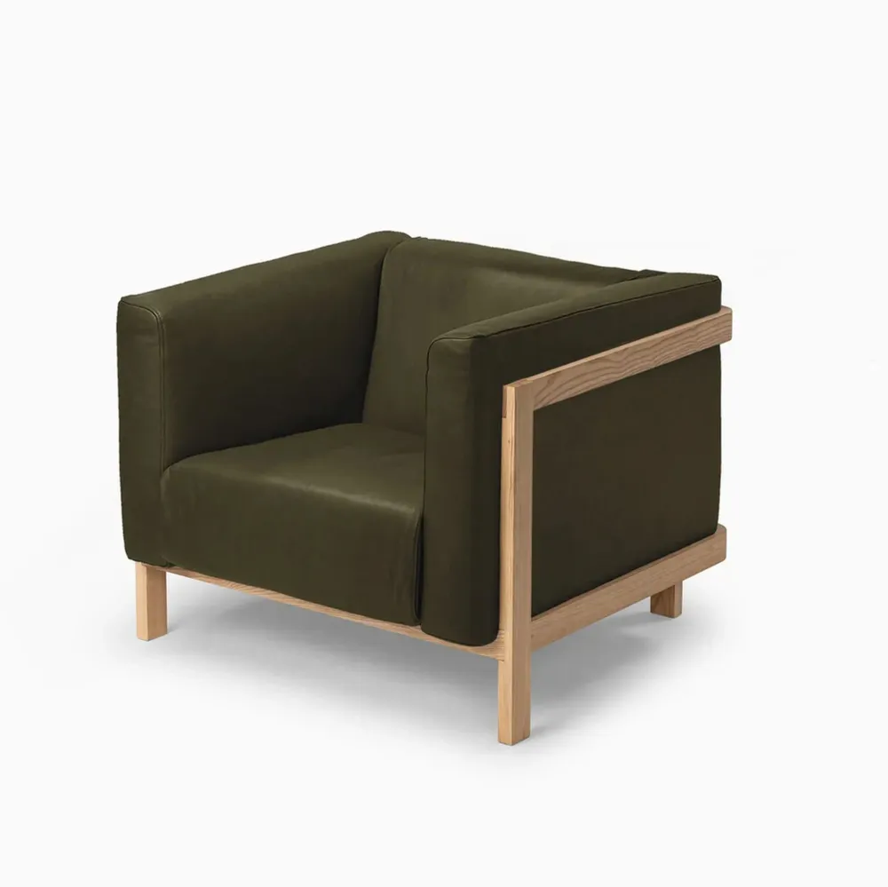 Lounge chairs - LIFT – Lounge Chair in Solid Ash Wood and Leather Seat - MOR