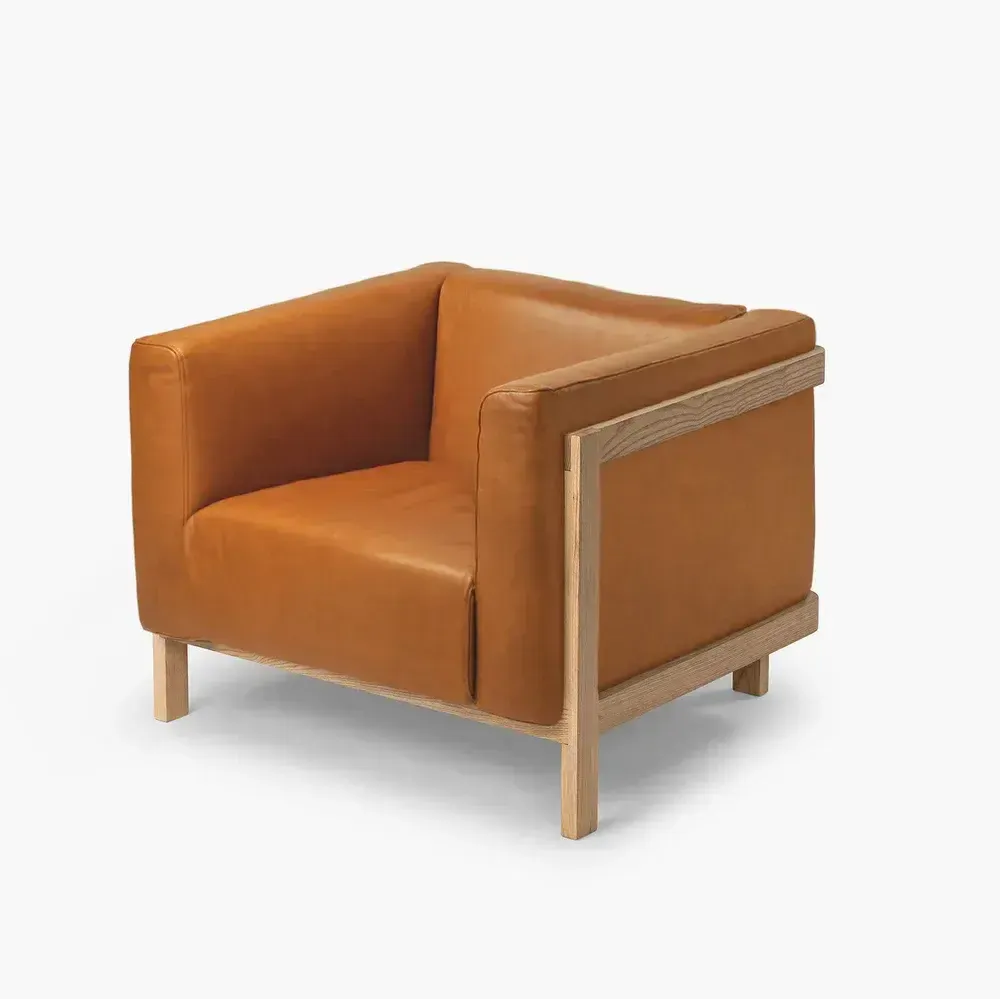 Lounge chairs - LIFT – Lounge Chair in Solid Ash Wood and Leather Seat - MOR