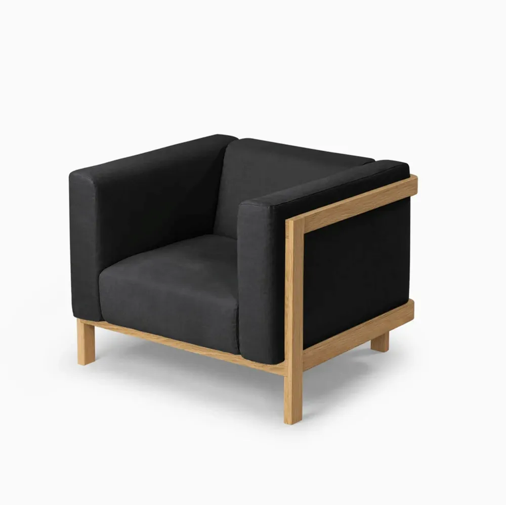 Lounge chairs - LIFT – Lounge Chair in Solid Oak Wood and Fabric Seat - MOR