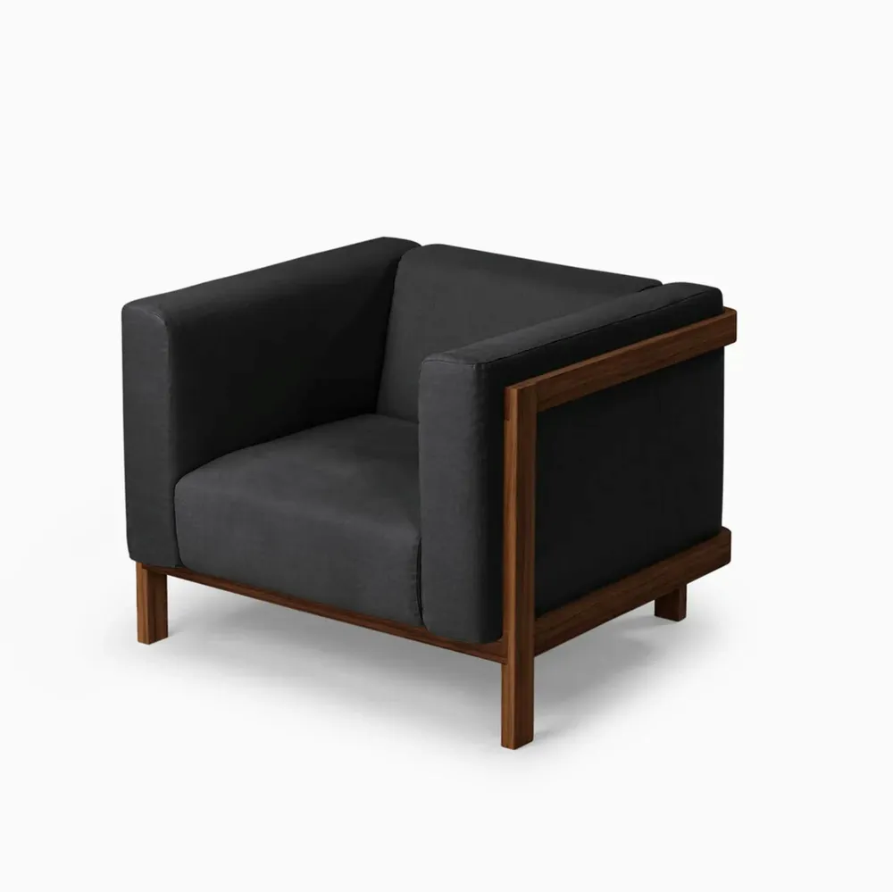 Lounge chairs - LIFT – Lounge Chair in Solid Walnut Wood and Fabric Seat - MOR