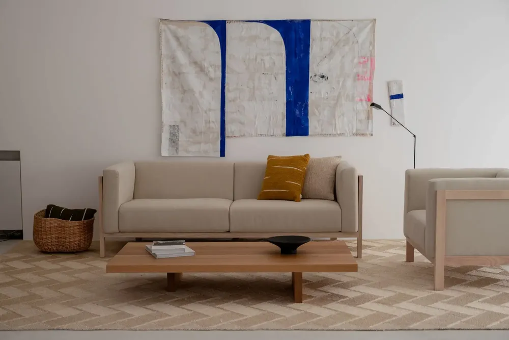 Sofas - LIFT - 2 Seats Sofa in Solid Ash Wood and Fabric Seat - MOR